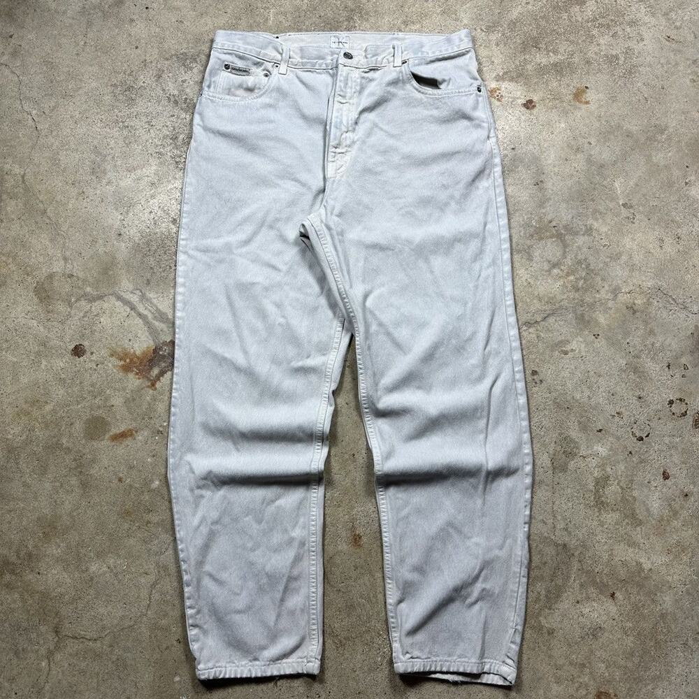 VTG Made in USA White Denim Calvin Klein Jeans Size 38x32